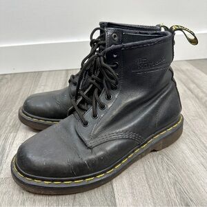 Doc Marten Black Leather Lace Up Combat US size 7 Boots